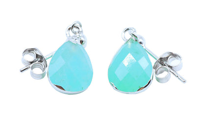 Boucles d'oreilles Argent 925 'Ondée Argentée' — Amazonite