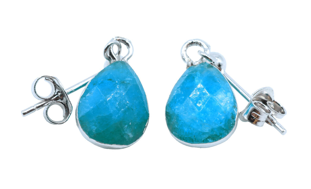 Boucles d'oreilles Argent 925 'Ondée Argentée' — Apatite