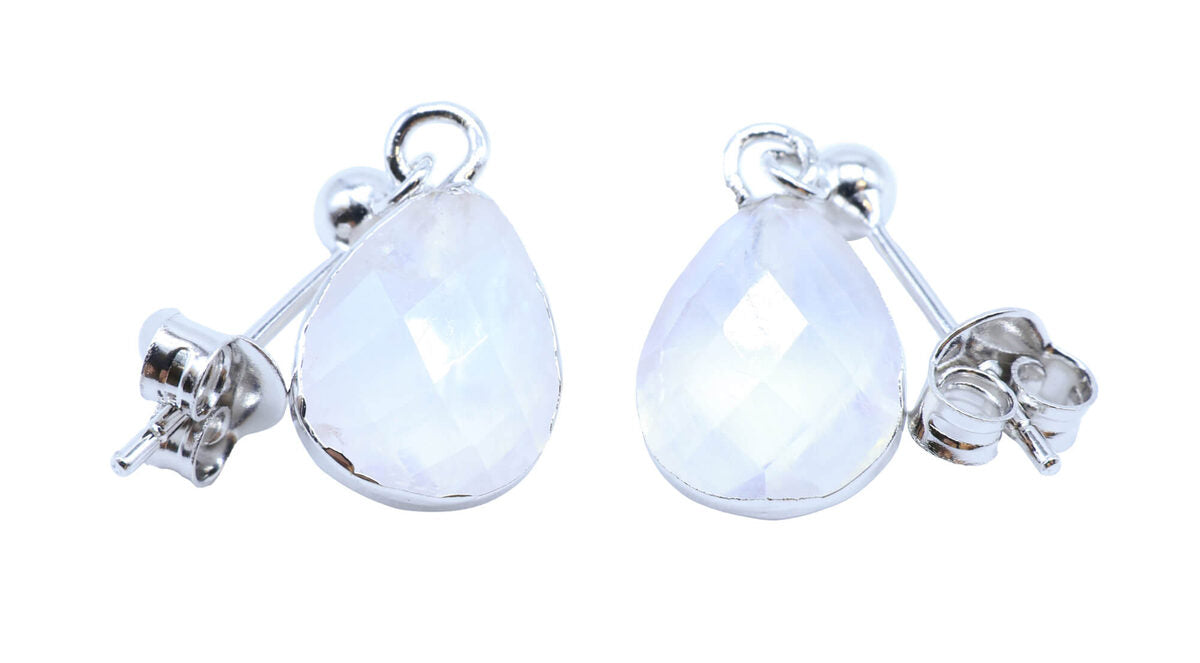 Boucles d'oreilles Argent 925 'Ondée Argentée' — Pierre de Lune