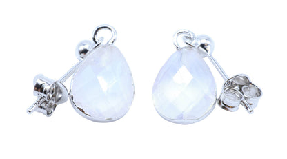 Boucles d'oreilles Argent 925 'Ondée Argentée' — Pierre de Lune