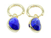 Boucles d'oreilles Argent 925 'Halo Minéral' - Lapis Lazuli