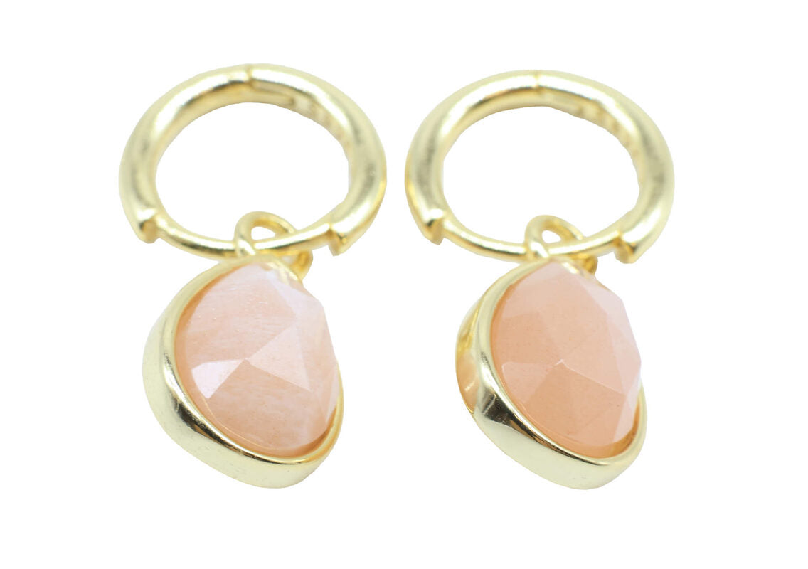 Boucles d'oreilles Argent 925 'Halo Minéral' — Plaqué Or — Pierre de Soleil