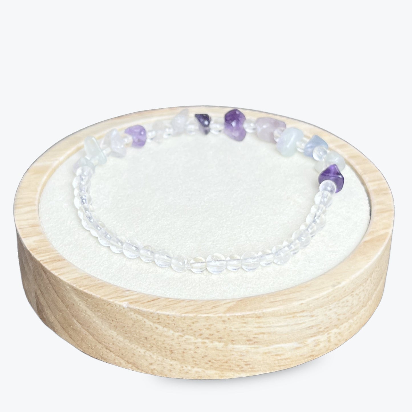Bracelet En Fluorite Et Cristal De Roche