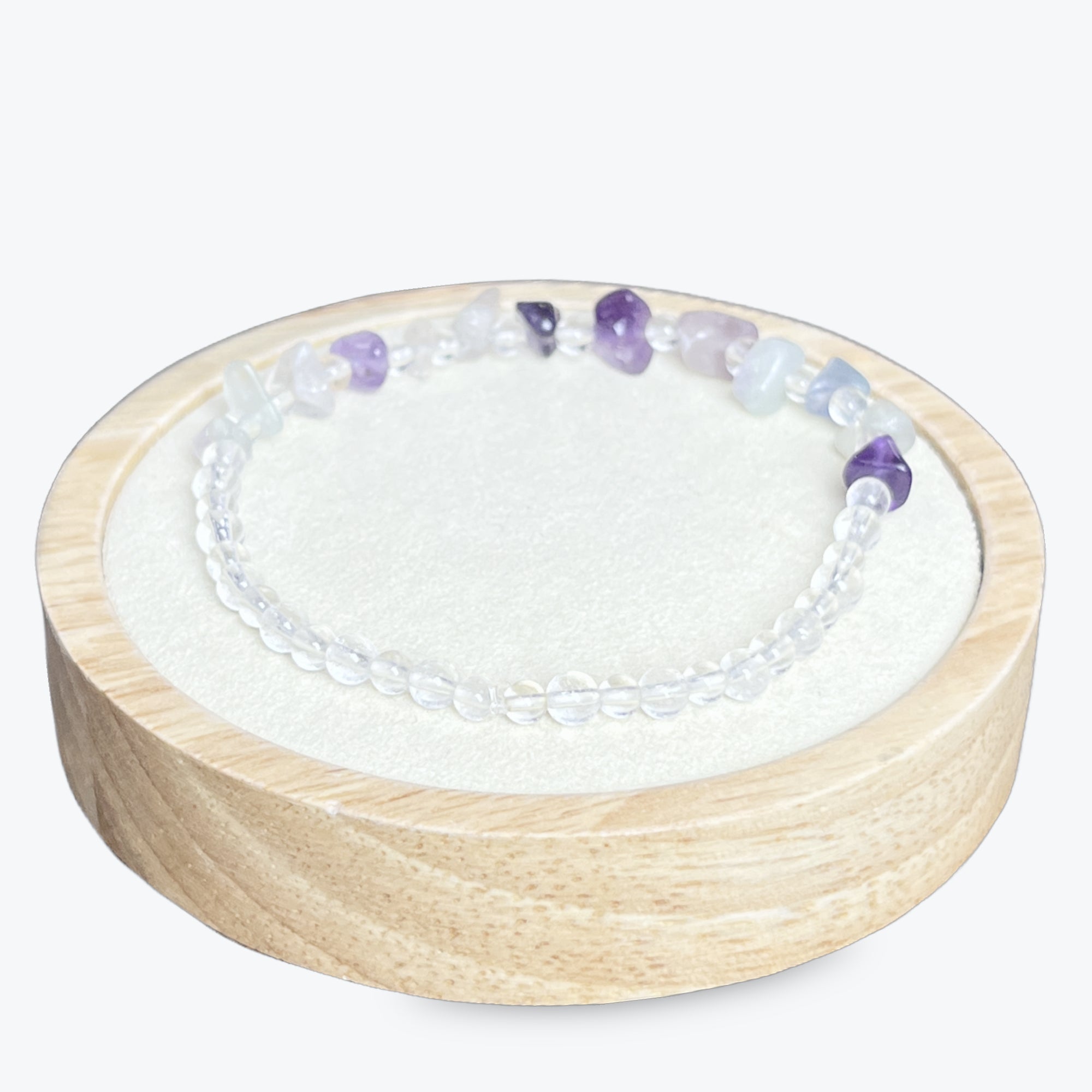 Bracelet En Fluorite Et Cristal De Roche