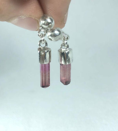 Boucles d'oreilles Tourmalines saumon - 4