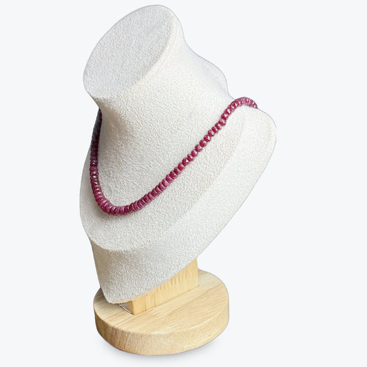 Collier Facette Plat Rubis