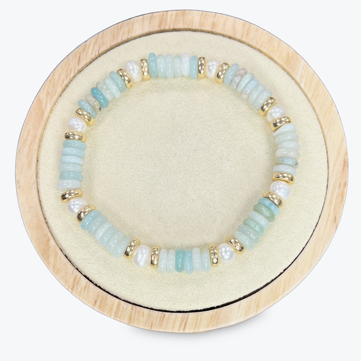 Bracelet Amazonite Avec Perles Et Décoration