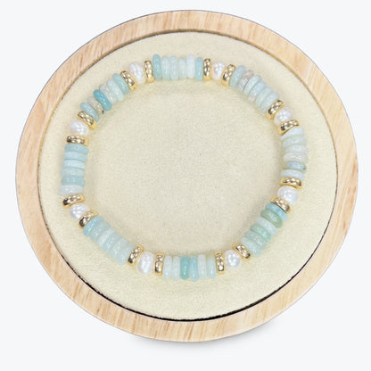 Bracelet Amazonite Avec Perles Et Décoration