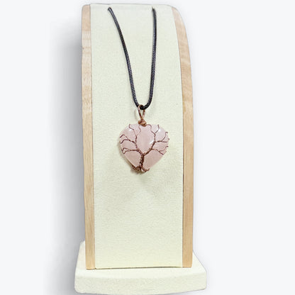 Pendentif Quartz Rose Arbre De Vie – photo 4