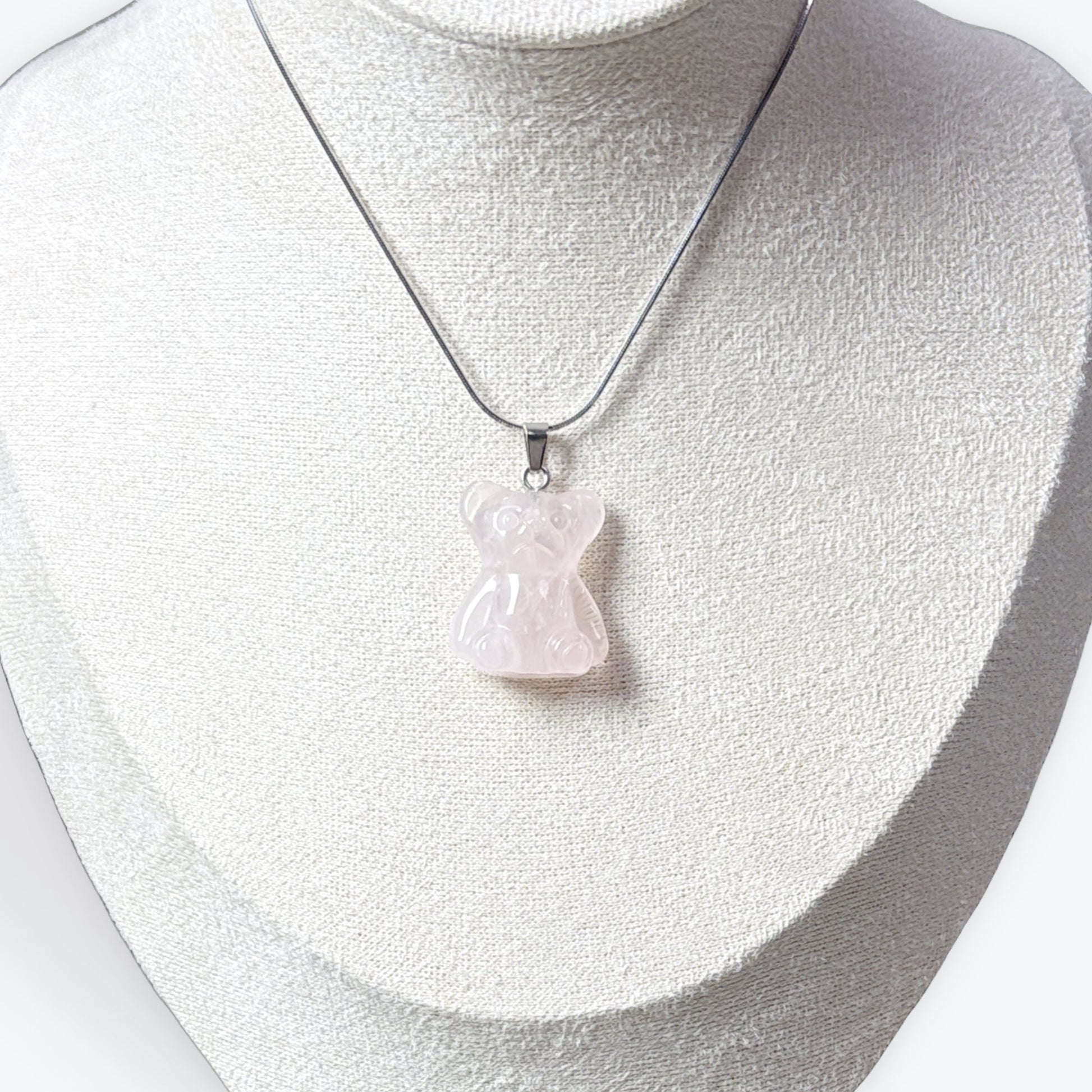 Pendentif Nounours Quartz rose du brésil