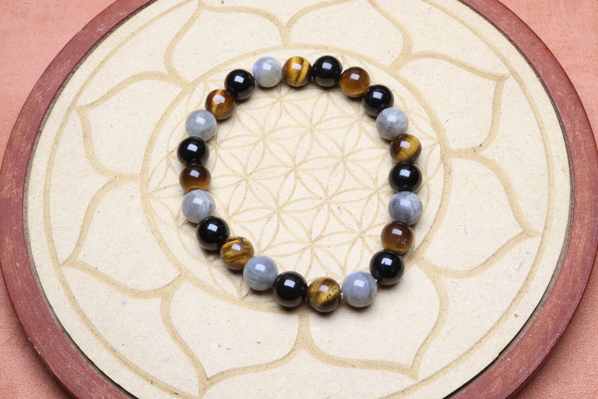 Bracelet Triade Tigre, Obsidienne & Labradorite – photo 4