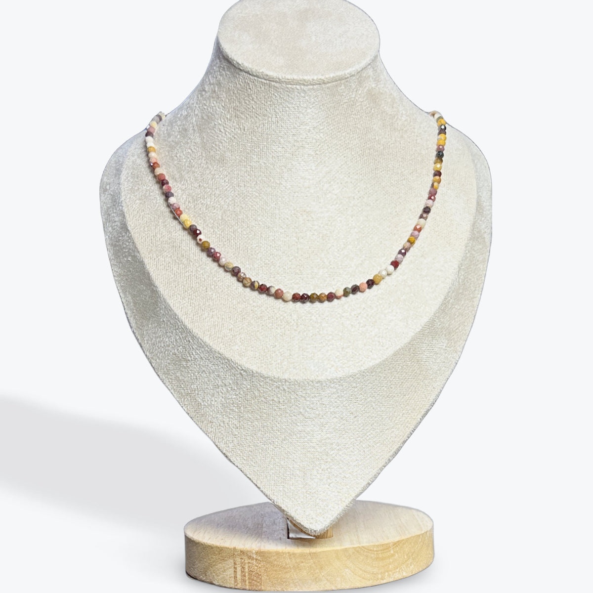 Collier Jaspe Mokaite facetté – photo 3