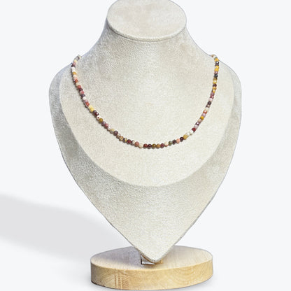 Collier Jaspe Mokaite facetté – photo 3