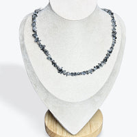 Collier Obsidienne Neige Baroque - 4