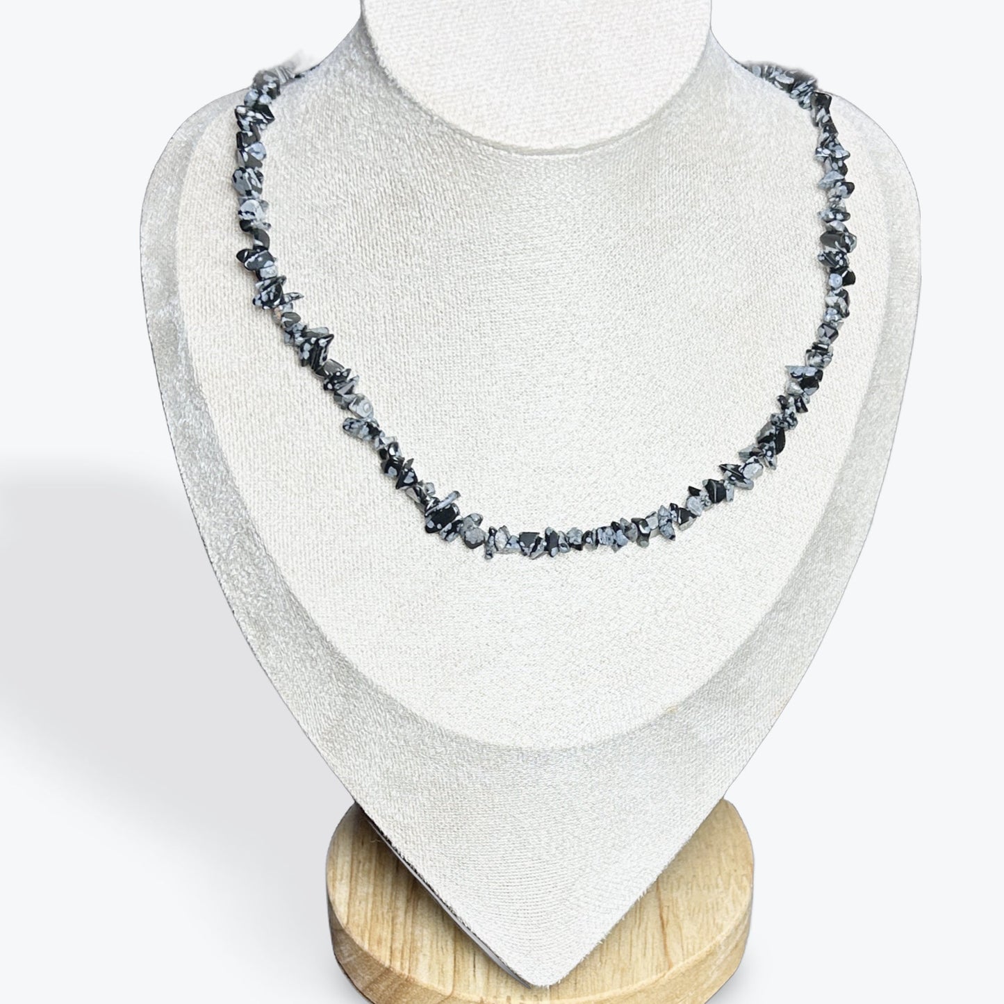 Collier Obsidienne Neige Baroque - 4
