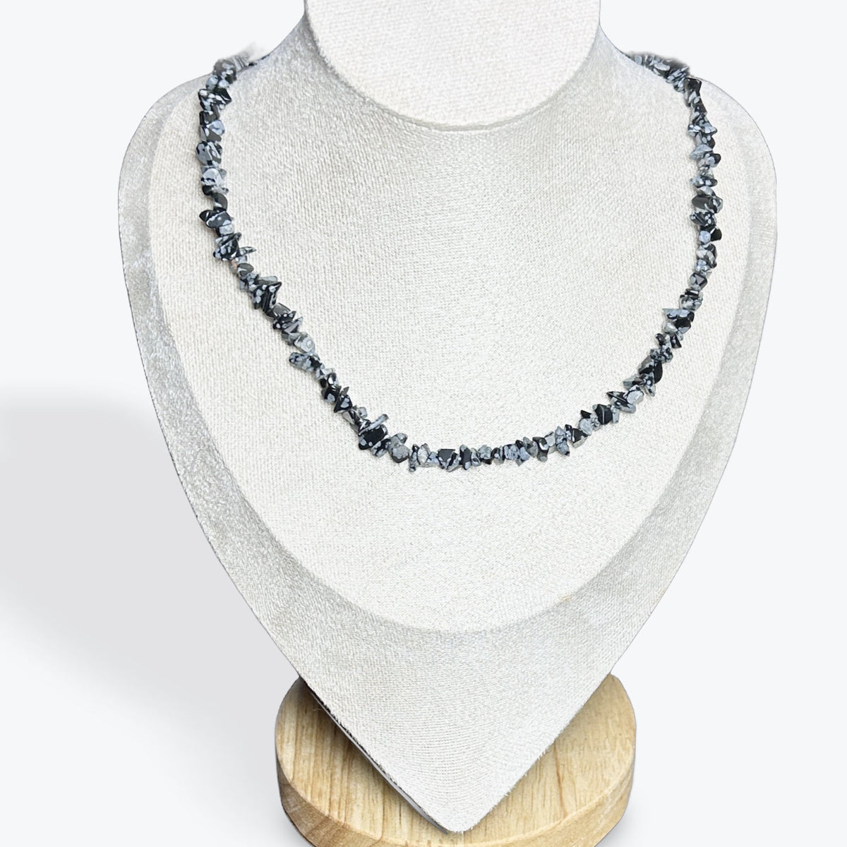 Collier Obsidienne Neige Baroque - 4