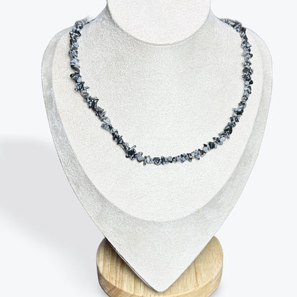 Collier Obsidienne Neige Baroque - 4