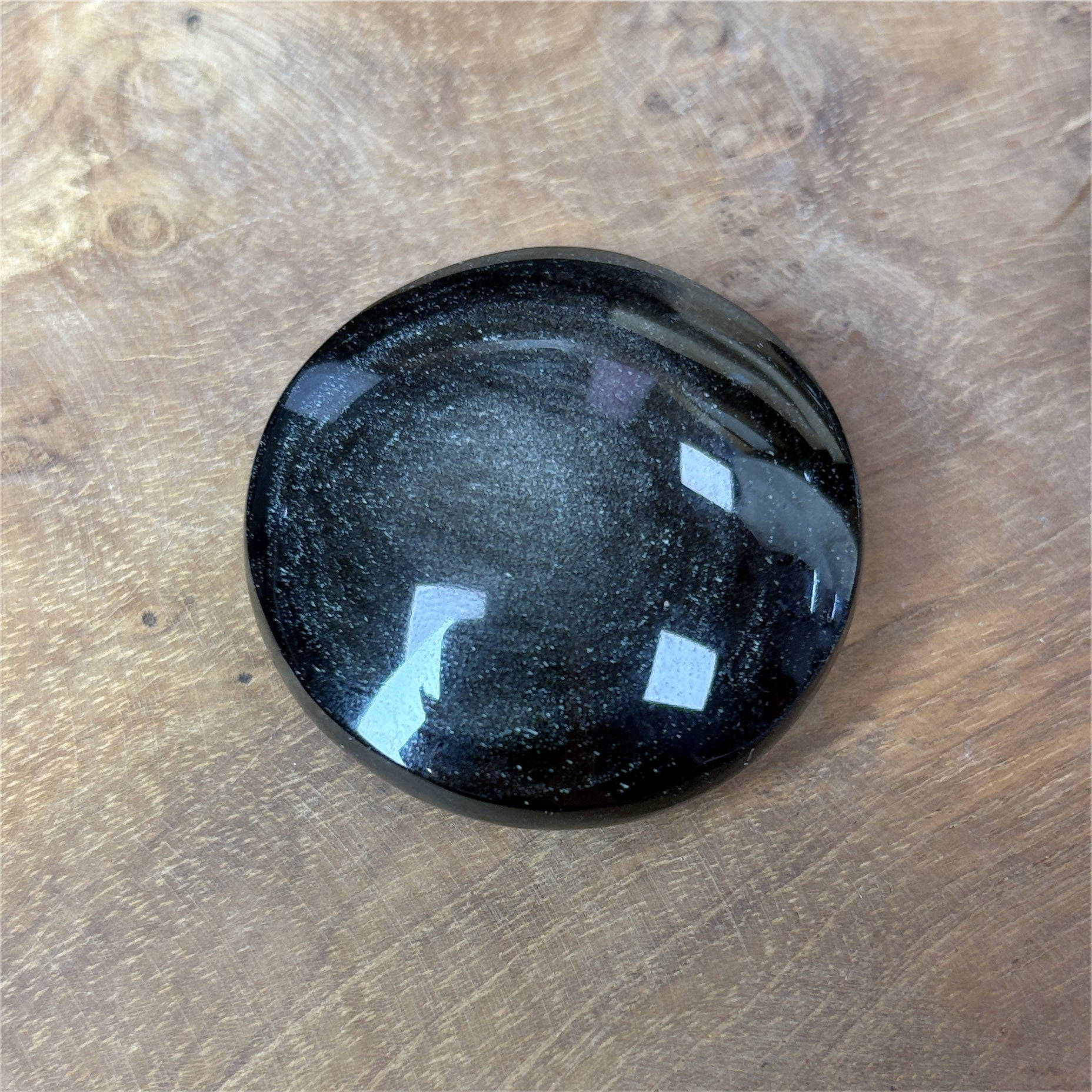 Galet rond - Obsidienne Argentée | Qualité Extra | 40gr - 4cm