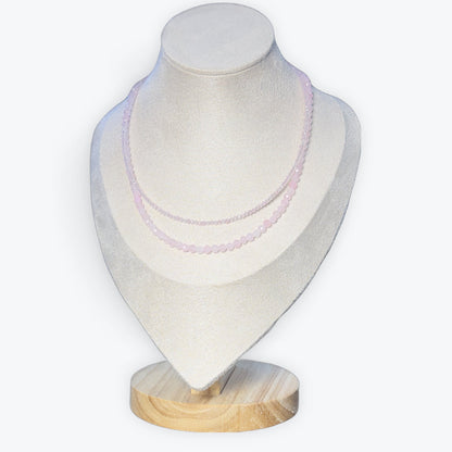 Collier Quartz Rose Facette