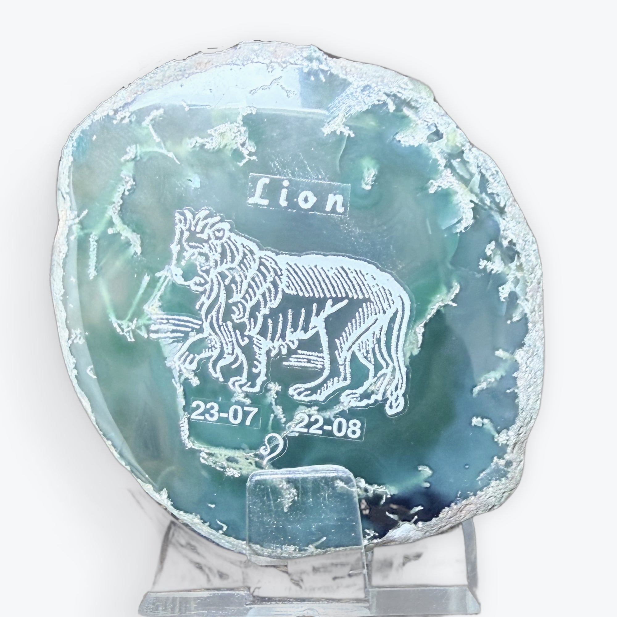 Tranche Agate verte (teinté) - Lion