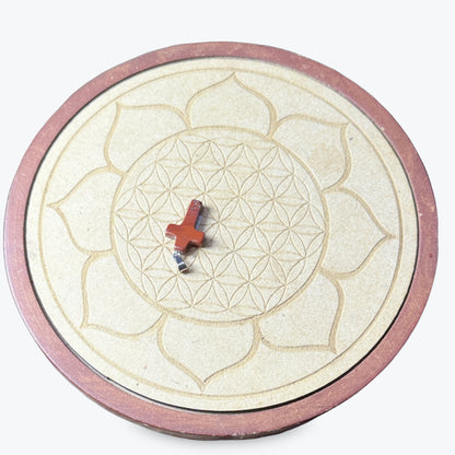 Pendentif Petite Croix Jaspe Rouge
