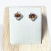 Boucles d'oreilles clou Ovale Ambre - Argent 925