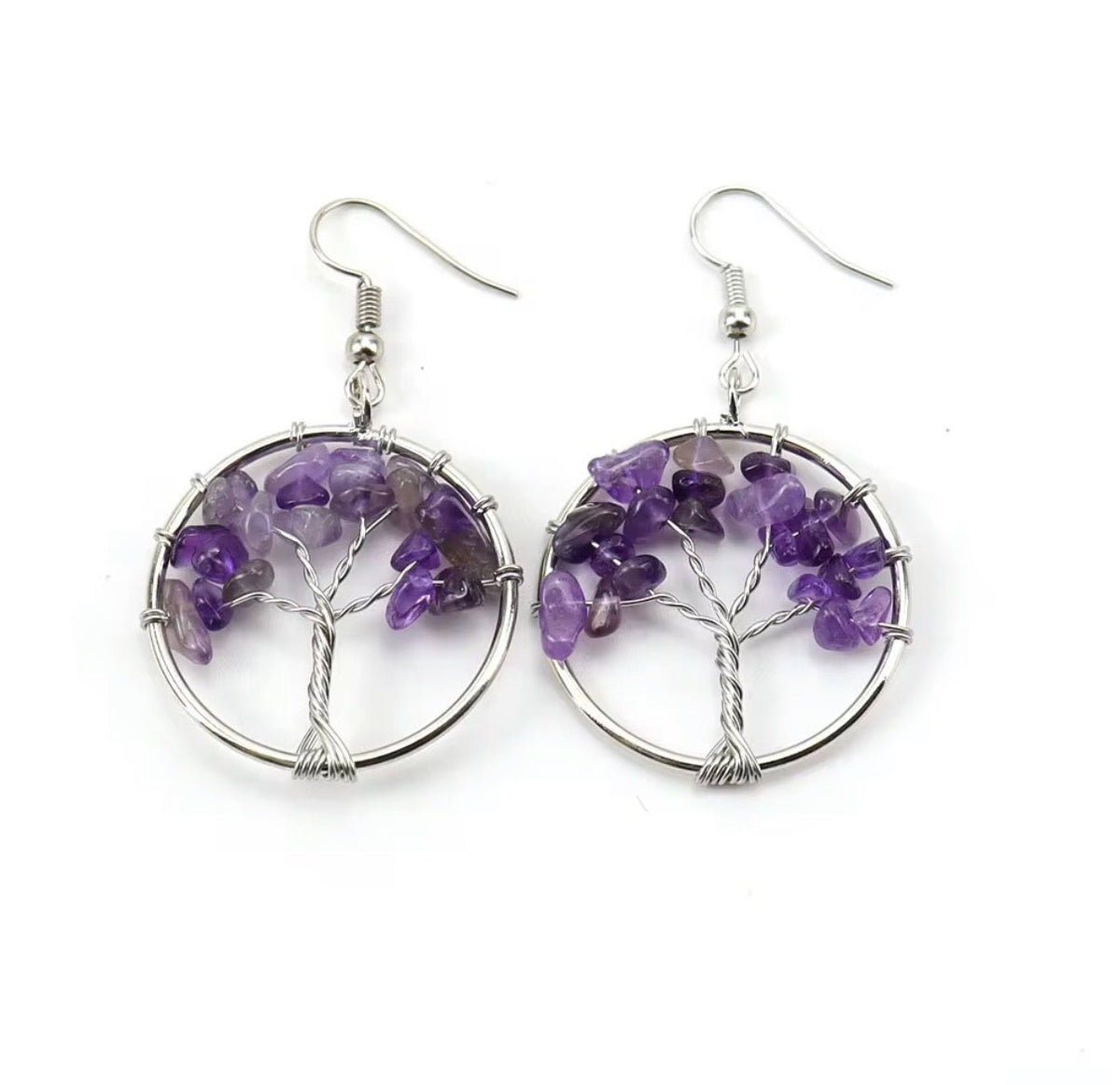 Boucles d’oreilles Arbre de Vie tressée 2x2cm