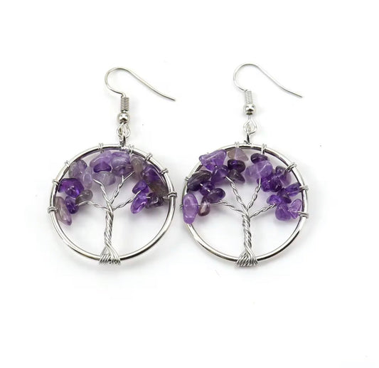Boucles d’oreilles Arbre de Vie tressée 2x2cm
