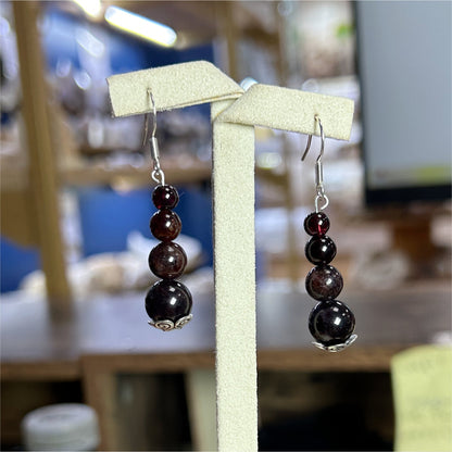 Boucles D'oreilles Grenat - 2