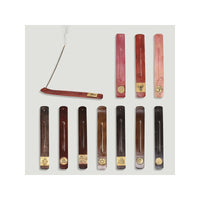 Porte-encens en bois au henné. Couleurs assorties. 26x4cm