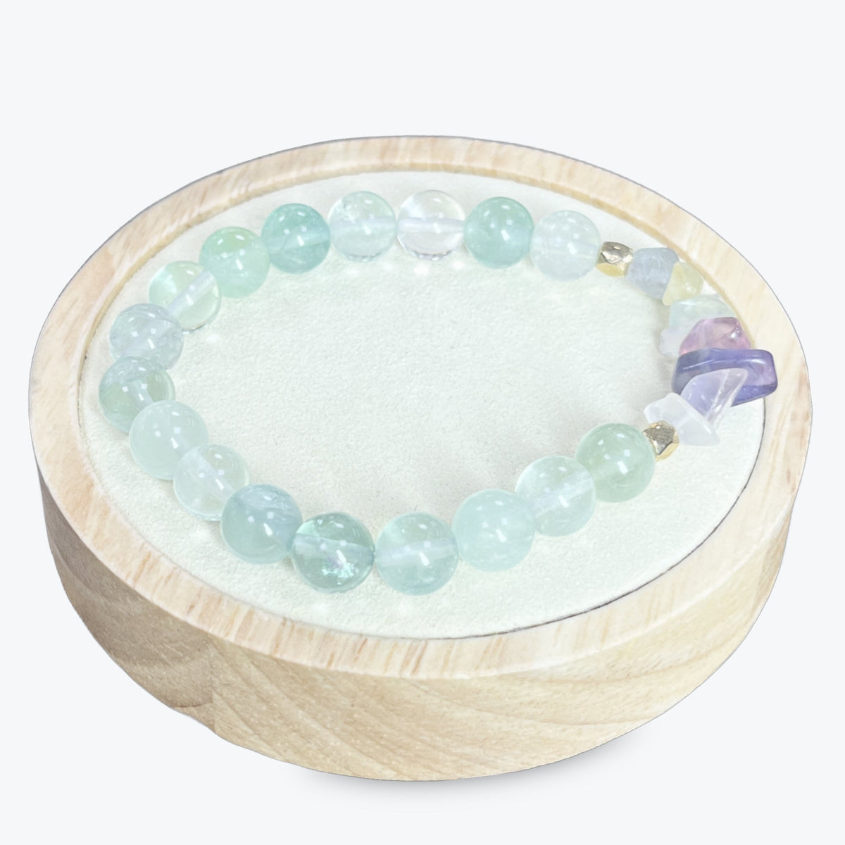 Bracelet En Fluorite Avec Séparations Dorées