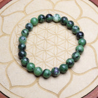 Bracelet en Rubis sur Zoïsite - Passion et Vitalité 8mm