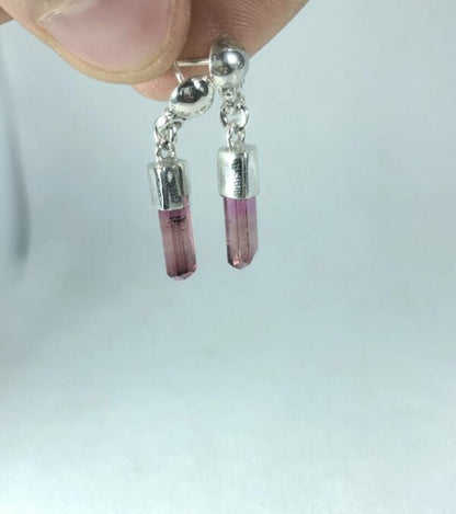 Boucles d'oreilles Tourmalines saumon - 2