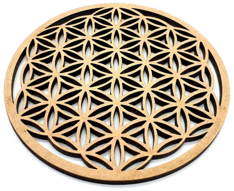 Plaque Fleur de Vie Sculptée Bois
