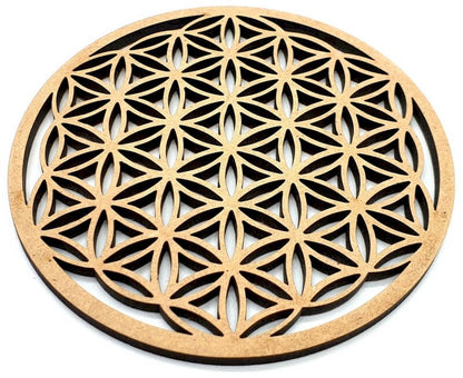 Plaque Fleur de Vie Sculptée Bois