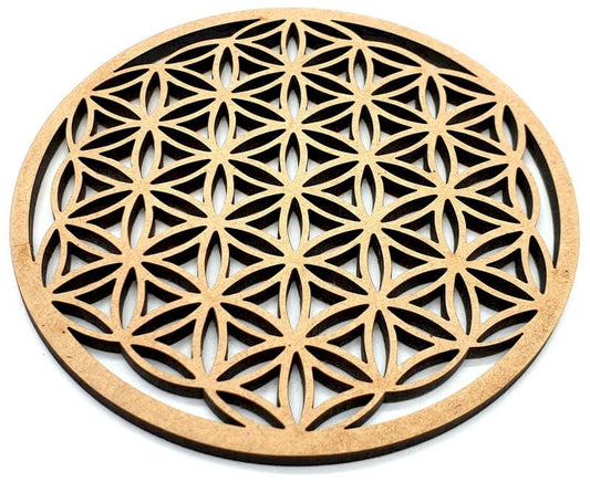 Plaque Fleur de Vie Sculptée Bois