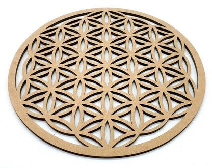 Plaque Fleur de Vie Sculptée Bois