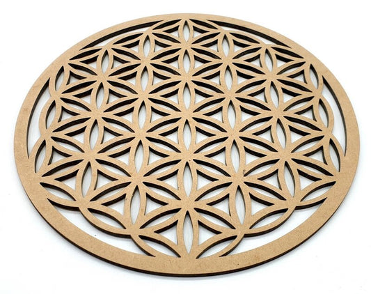 Plaque Fleur de Vie Sculptée Bois