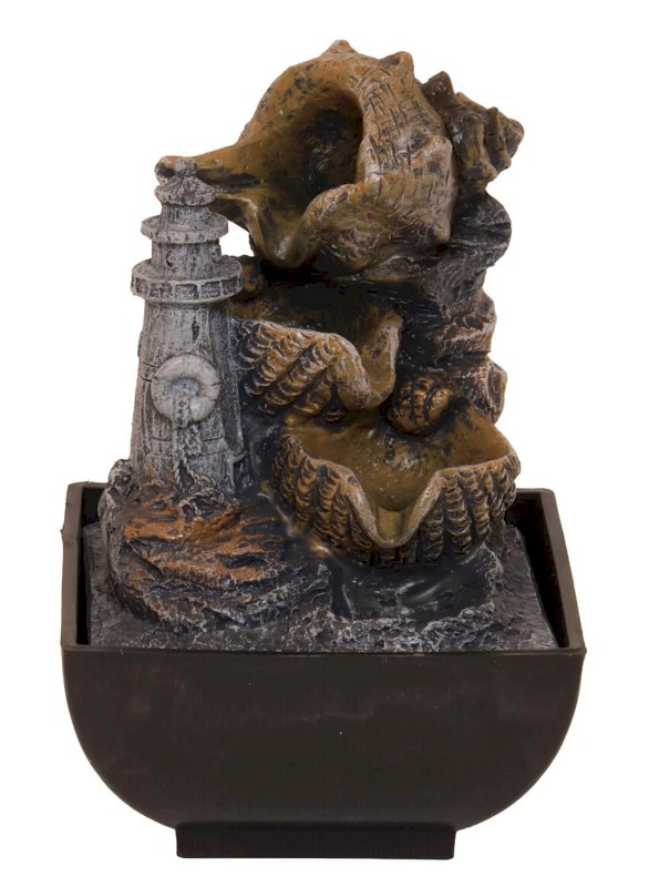 Fontaine Résine Phare & Coquillages 24cm