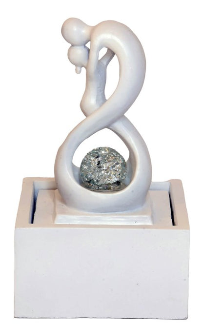 Fontaine Résine Amour Infini 30cm — Blanc