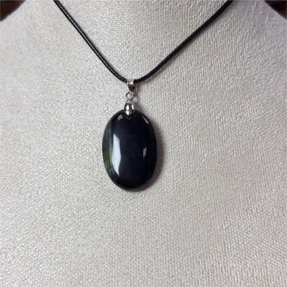 Pendentif - Œil de Faucon Ovale - Bélière Acier Inox – photo 2