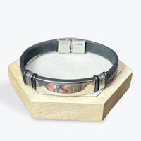 Bracelet Homme Simili Cuir - Acier inoxydable