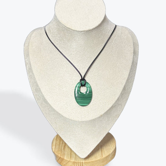 Pendentif Malachite Donut Ovale