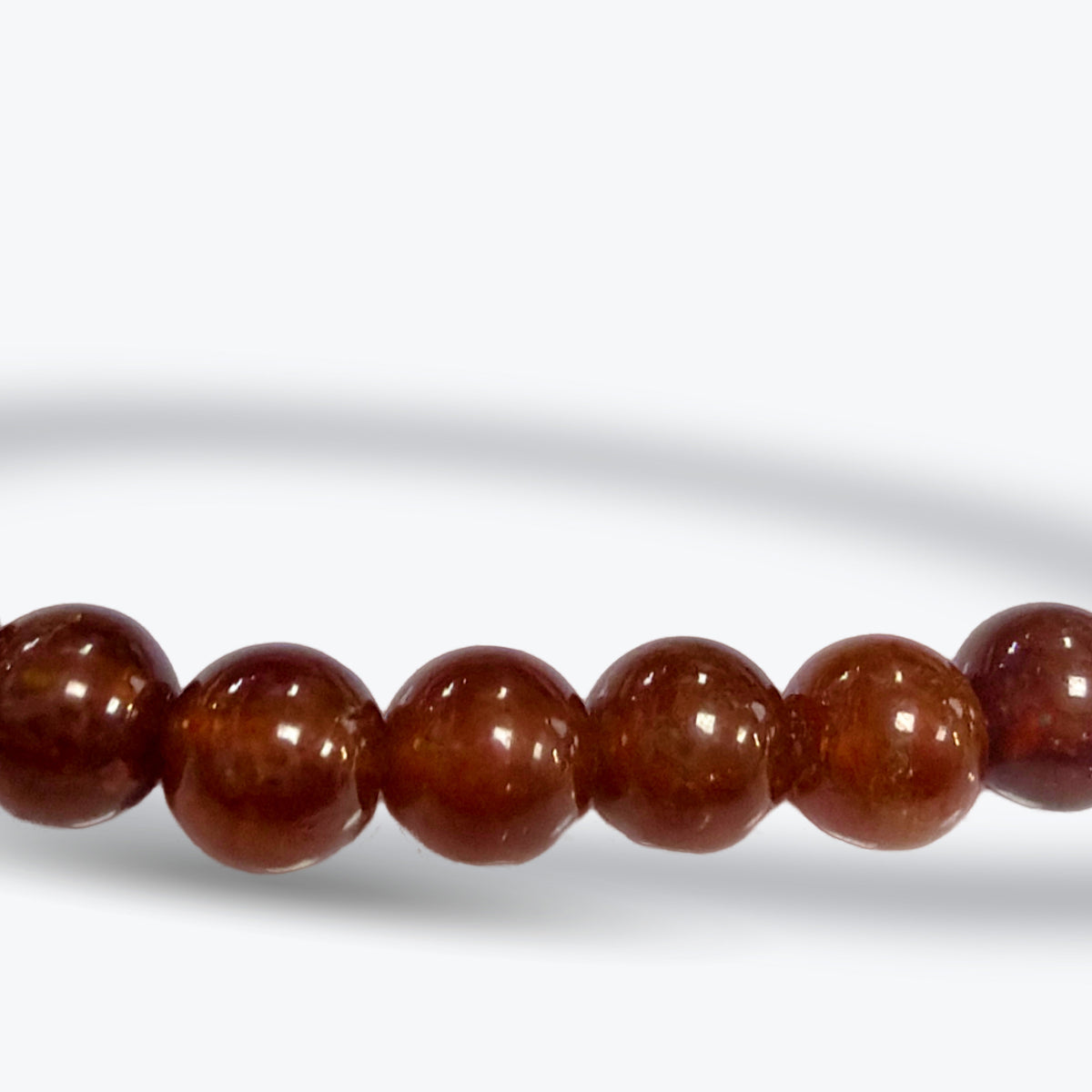 Bracelet en Hessonite Naturelle – Pierres rouges, montage élastique - Pièce unique