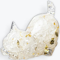 Figurine de Chat en Résine 4,5 cm avec Queue, Décoration en Cristal de roche
