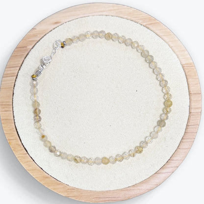 Bracelet Quartz rutile facetté - 3
