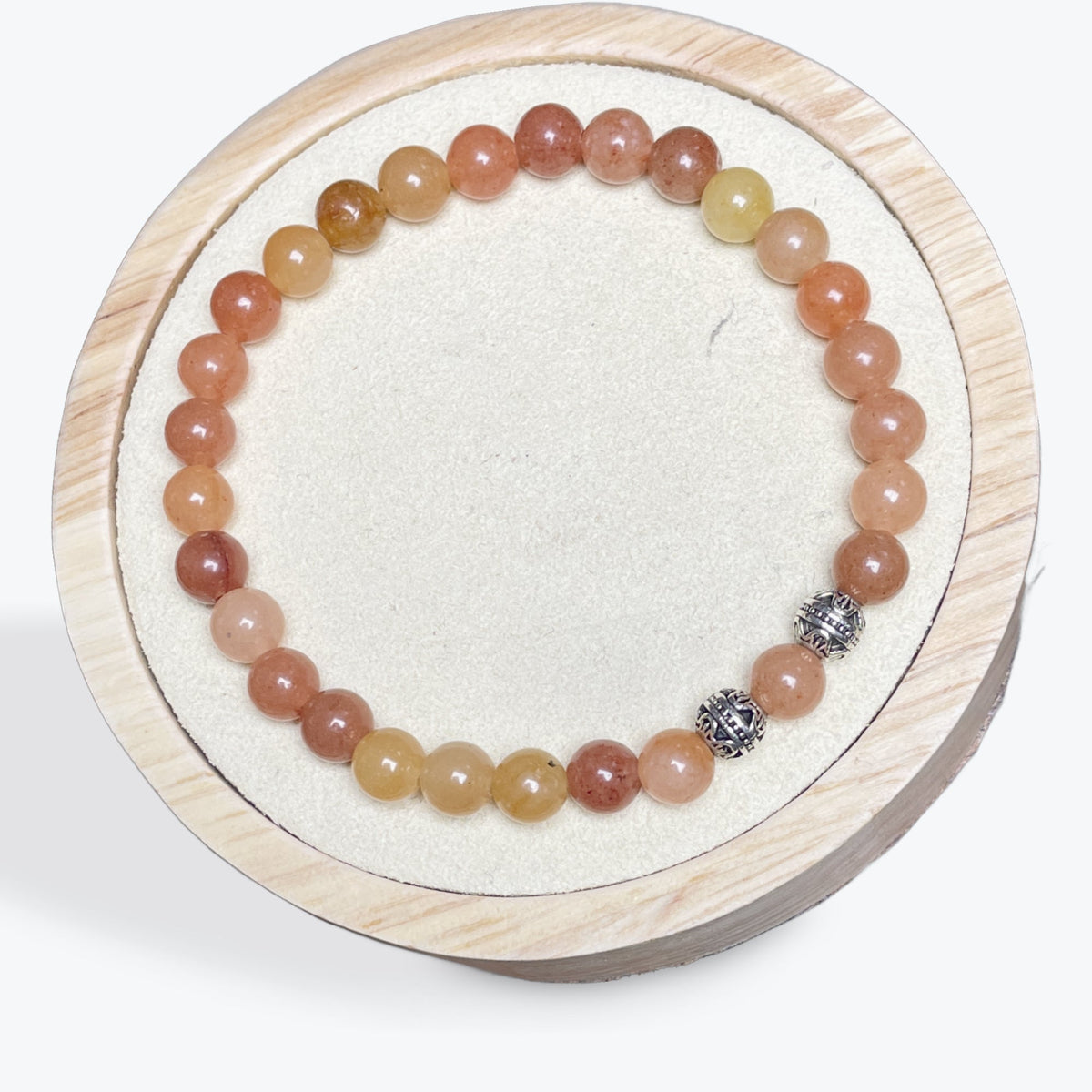 Bracelet Aventurine Orange 6mm avec apprêts