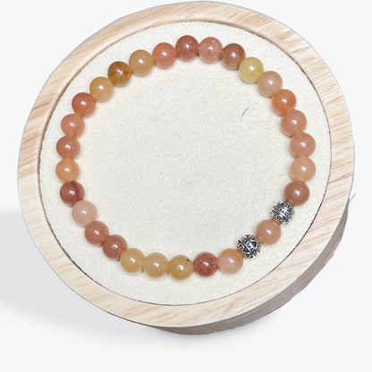 Bracelet Aventurine Orange 6mm avec apprêts