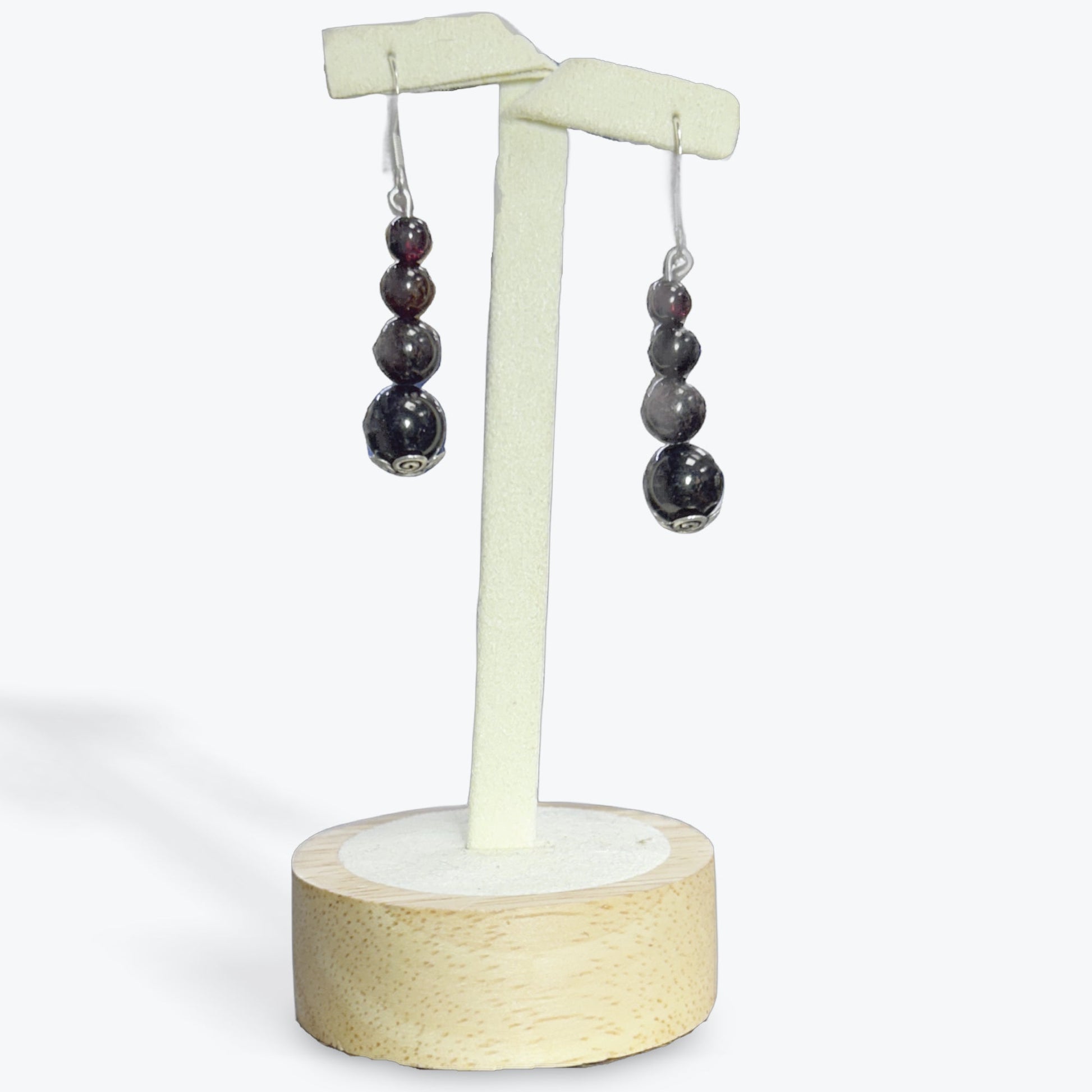 Boucles D'oreilles Grenat - 3