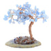 Arbre du Bonheur Aigue Marine sur Tranche Agate 12cm